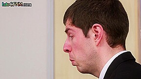 Sexy CFNM babes jerking off colleague